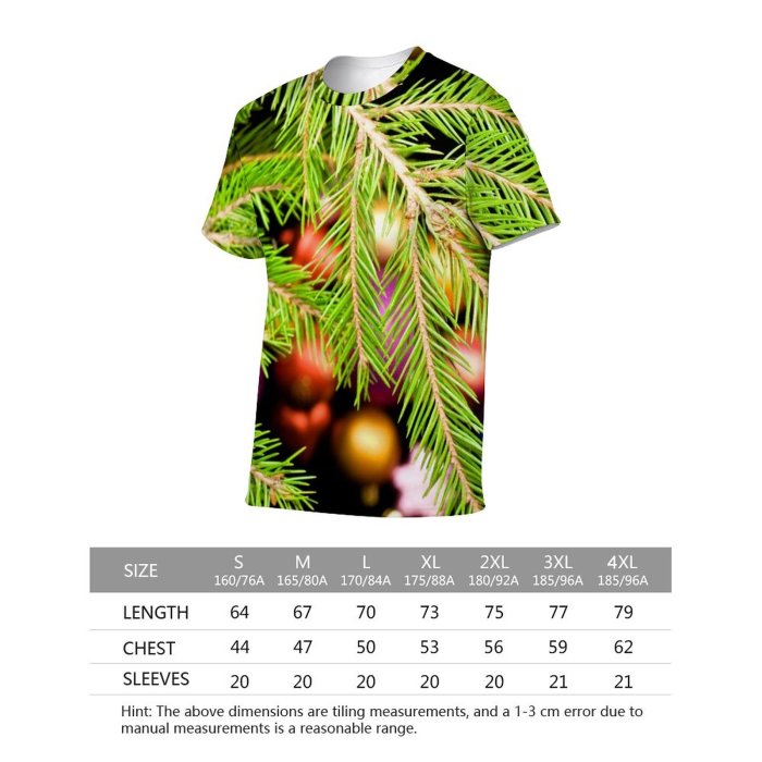 yanfind Adult Full Print Tshirts (men And Women) Ball Bauble Christmas Tree Decor Decoration Gold Hanging Isolated Ornament
