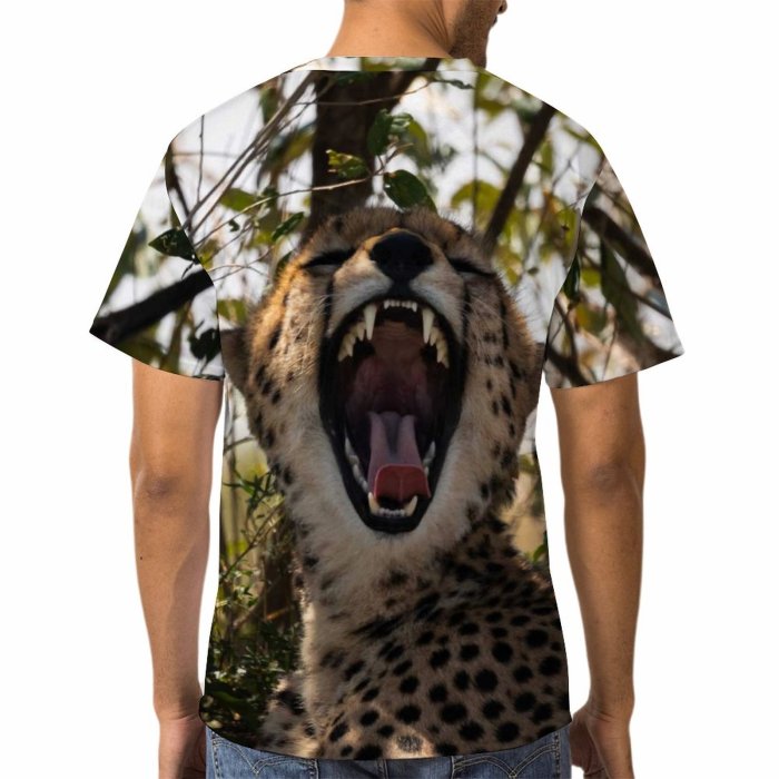 yanfind Adult Full Print T-shirts (men And Women) Tree Big Fur Portrait Cat Wild Hunter Jungle Leopard
