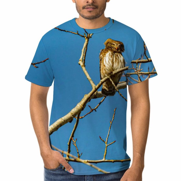 yanfind Adult Full Print T-shirts (men And Women) Snow Wood Flight Winter Eagle Sky Wild Hawk Biology Raptor