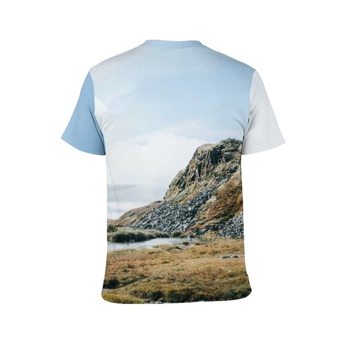 yanfind Adult Full Print T-shirts (men And Women) Snow Sea Summer Hill Grass Lake Fall Travel Cloud Rock Outdoors Valley