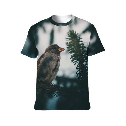 yanfind Adult Full Print T-shirts (men And Women) Snow Light Winter Tree Eagle Portrait Christmas Outdoors Wildlife Raptor Side