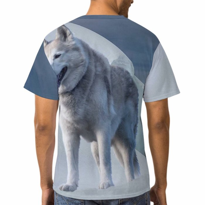 yanfind Adult Full Print T-shirts (men And Women) Portrait Big Canidae Carnivore Frost Frosty Frozen Fur Furry Wolf Hunter