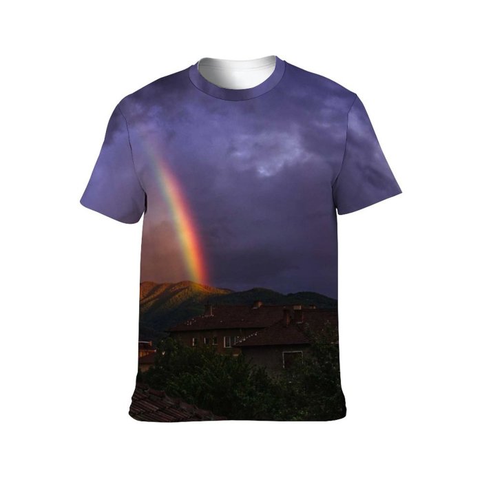yanfind Adult Full Print T-shirts (men And Women) Light Dawn Landscape Sunset Dark Storm Thunderstorm Evening Tree Travel