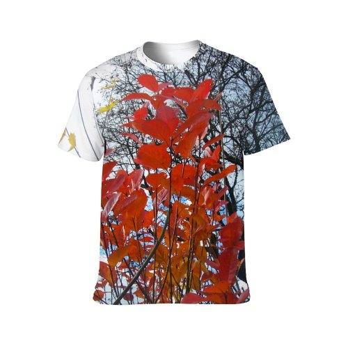 yanfind Adult Full Print Tshirts (men And Women) Leafs Sprig Branch Tree Trees Autumn