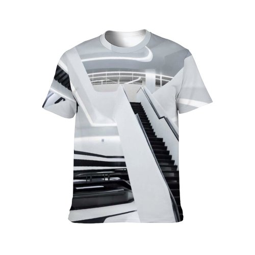 yanfind Adult Full Print T-shirts (men And Women) Technology Architecture Design Fast Empty Perspective Futuristic Designing Data Contemporary