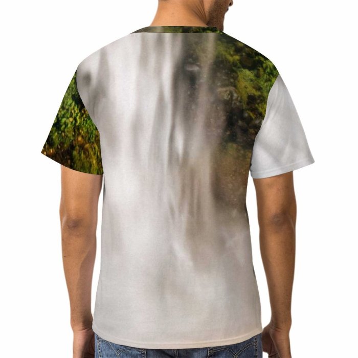 yanfind Adult Full Print T-shirts (men And Women) Wood Landscape Fog Mist Park Tree River Travel Motion