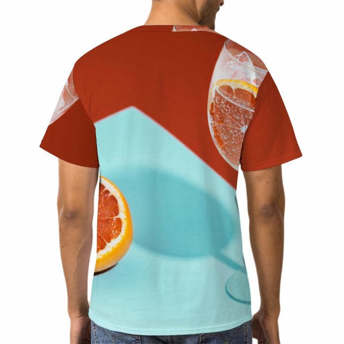 yanfind Adult Full Print T-shirts (men And Women) Summer Glass Lemon Fruit Juicy Tropical Still Liquid Juice Citrus