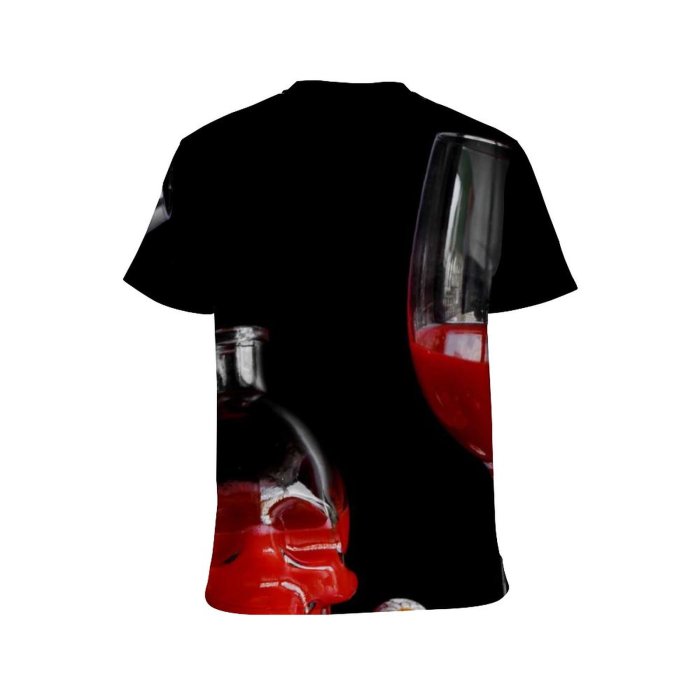yanfind Adult Full Print T-shirts (men And Women) Reflection Still Christmas Champagne Bottle Liquor Isolate Merlot Glass Items