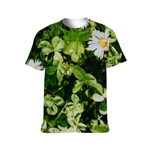 yanfind Adult Full Print T-shirts (men And Women) Summer Garden Grass Leaf Flower Outdoors Wild Flora Growth Beautiful Season Clover