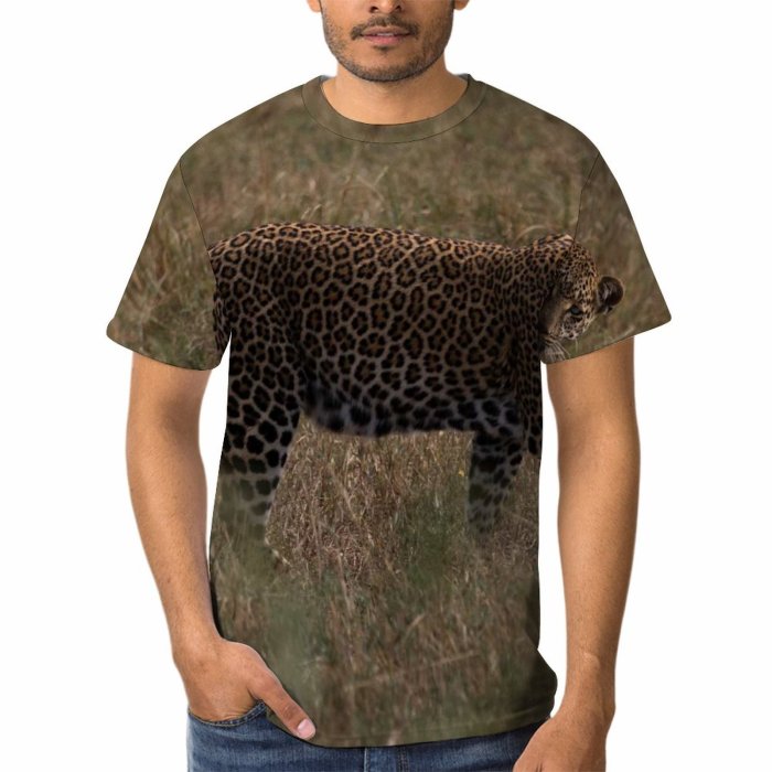 yanfind Adult Full Print T-shirts (men And Women) Grass Grassland Cat Outdoors Wild Safari Wildlife Danger Cheetah Big Savanna