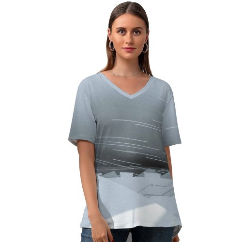 yanfind V Neck T-shirt for Women Wallpapers Airplane Grey Windows Architecture Pictures Building Transportation Vehicle Airship Aircraft Summer Top  Short Sleeve Casual Loose