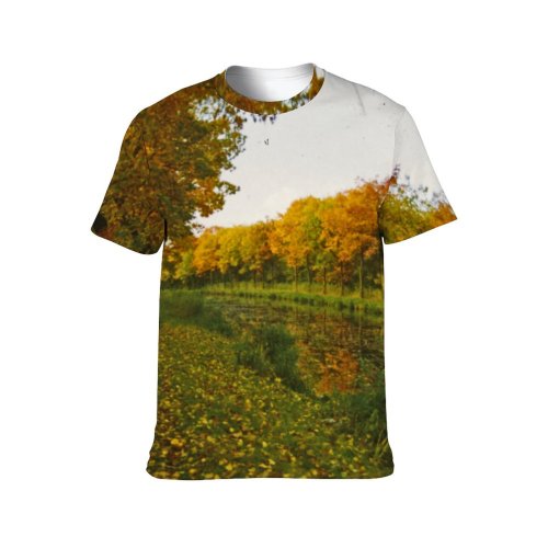 yanfind Adult Full Print T-shirts (men And Women) Landscape Trees Natural Outside Plants Woods Sky Autumn