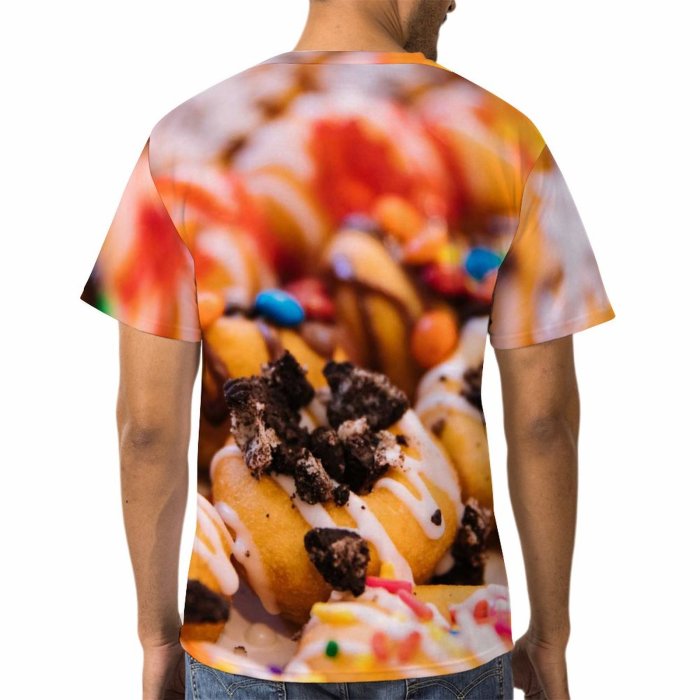 yanfind Adult Full Print T-shirts (men And Women) Sugar Chocolate Unhealthy Christmas Health Baking Homemade Traditional Delicious Indulgence Motley Round