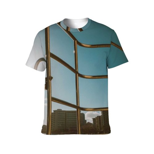 yanfind Adult Full Print T-shirts (men And Women) Light Technology Architecture Travel Ladder Empty Perspective Contemporary Handrail
