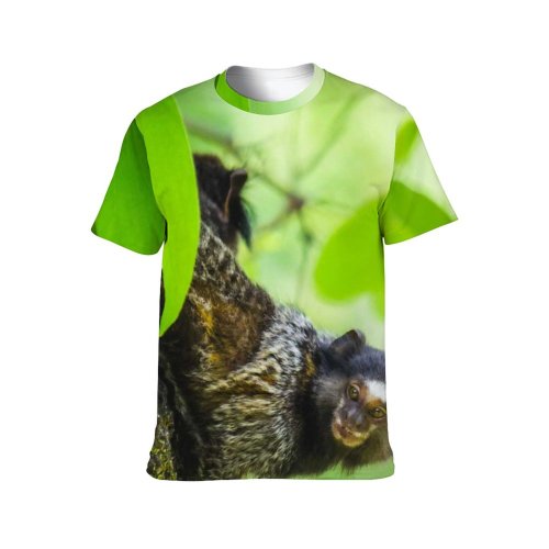 yanfind Adult Full Print T-shirts (men And Women) Wood Cute Leaf Tree Fur Monkey Outdoors Wild Hanging Jungle Tropical Wildlife