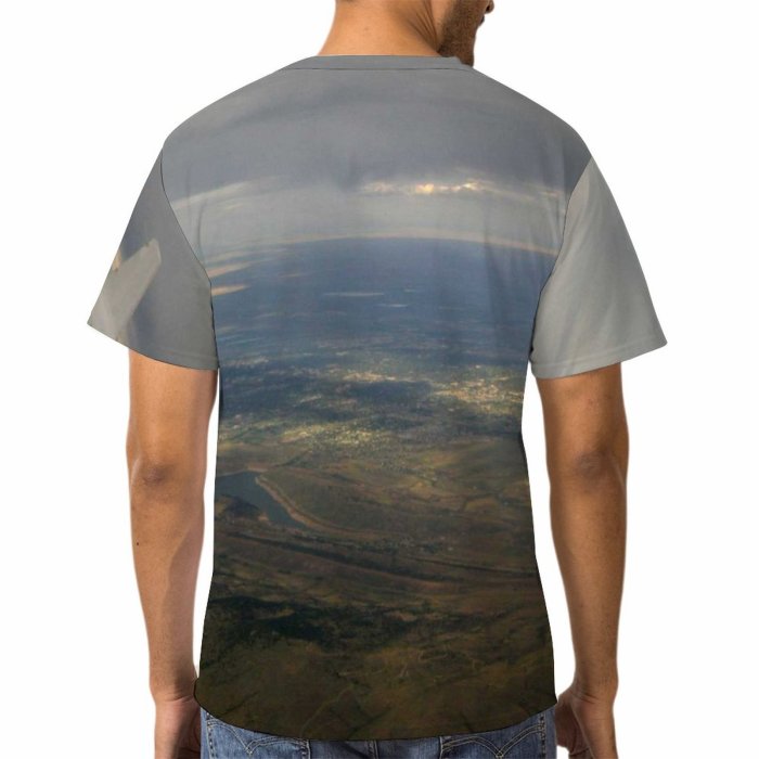 yanfind Adult Full Print Tshirts (men And Women) Aerial Flight Landscape Wing Terrain