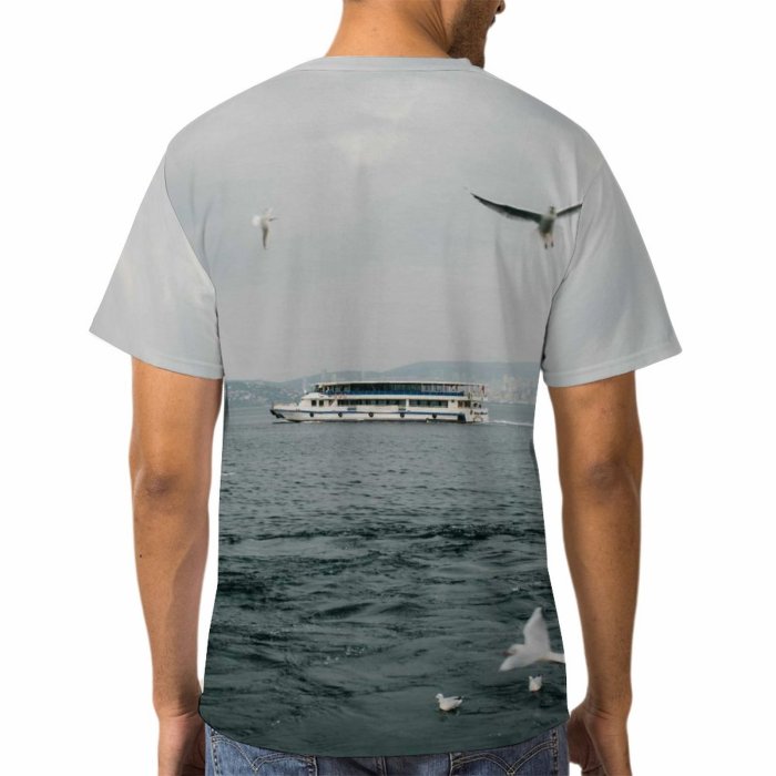 yanfind Adult Full Print T-shirts (men And Women) Sea Flight Landscape Bird Pelican Beach Ocean Freedom Seagulls Seascape Seashore Fly