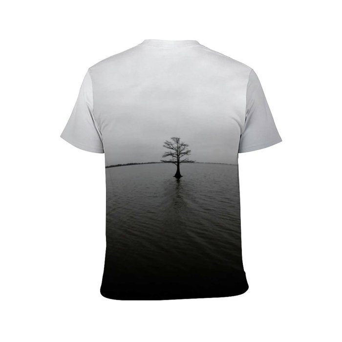 yanfind Adult Full Print Tshirts (men And Women) Alone Tree Big Cloud Drown Ecology Fish Fisherman Fishing Fog Lake Landscape