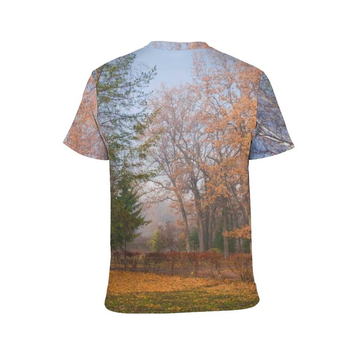 yanfind Adult Full Print Tshirts (men And Women) Autumn Beautiful Branch Country Gold Golden Leaves Scene Trees