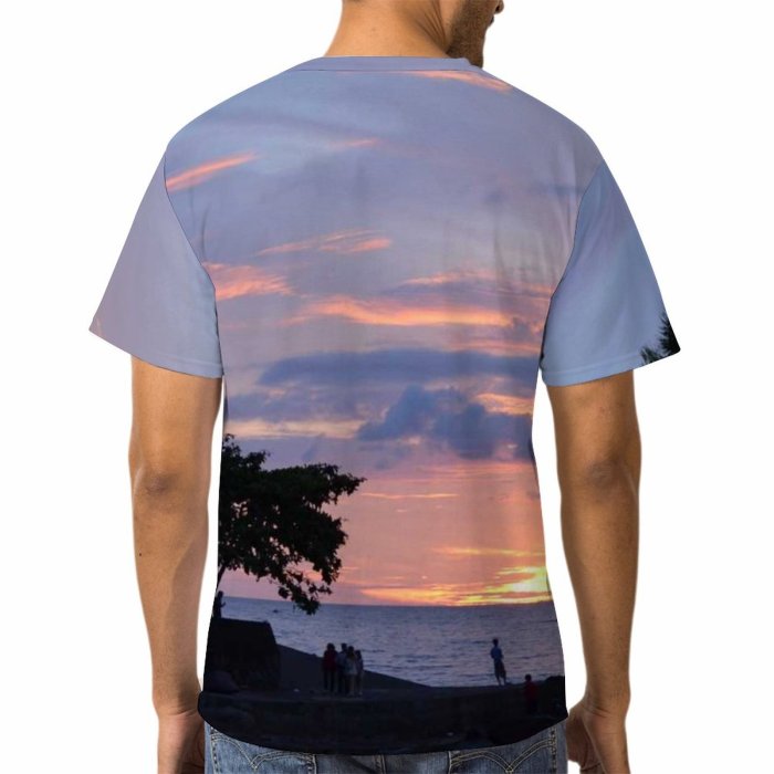 yanfind Adult Full Print Tshirts (men And Women) Fishing Sunset Landscape Dawn Breaking