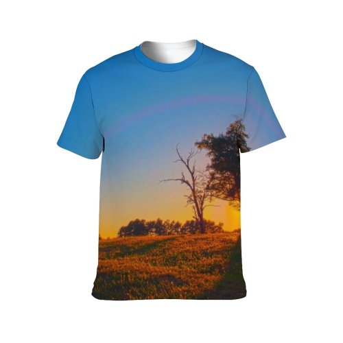 yanfind Adult Full Print Tshirts (men And Women) Field Farm Landscape Wild Tree