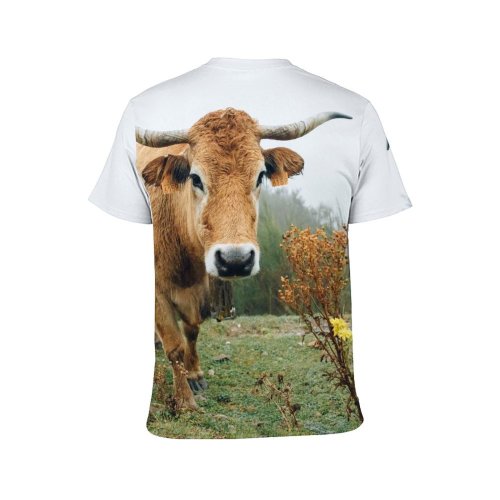 yanfind Adult Full Print T-shirts (men And Women) Milk Bull Wildlife Farmland Cattle Beef