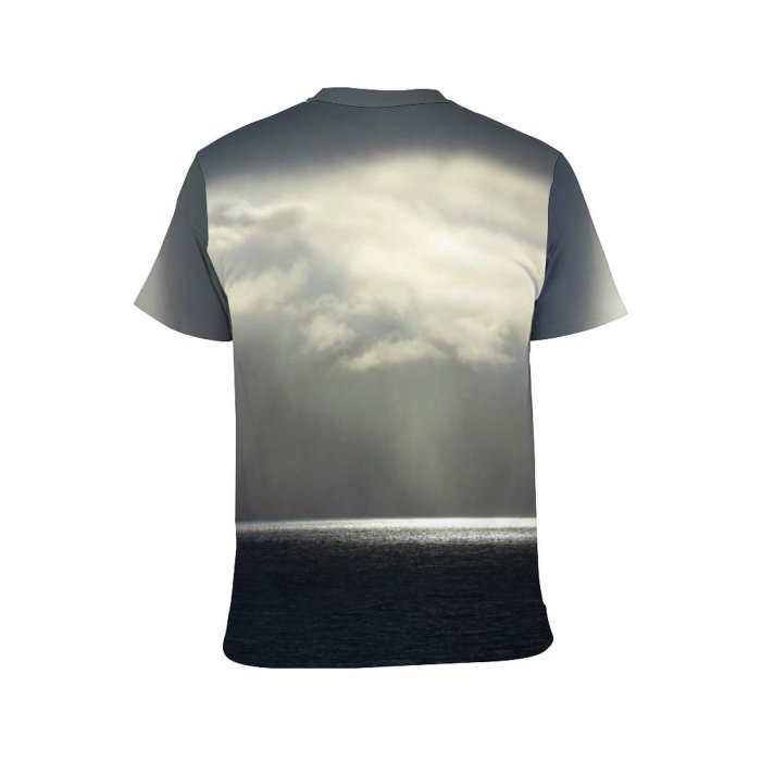 yanfind Adult Full Print T-shirts (men And Women) Light Sea Landscape Dark Storm Thunderstorm Wind Thunder Meteorology Daylight