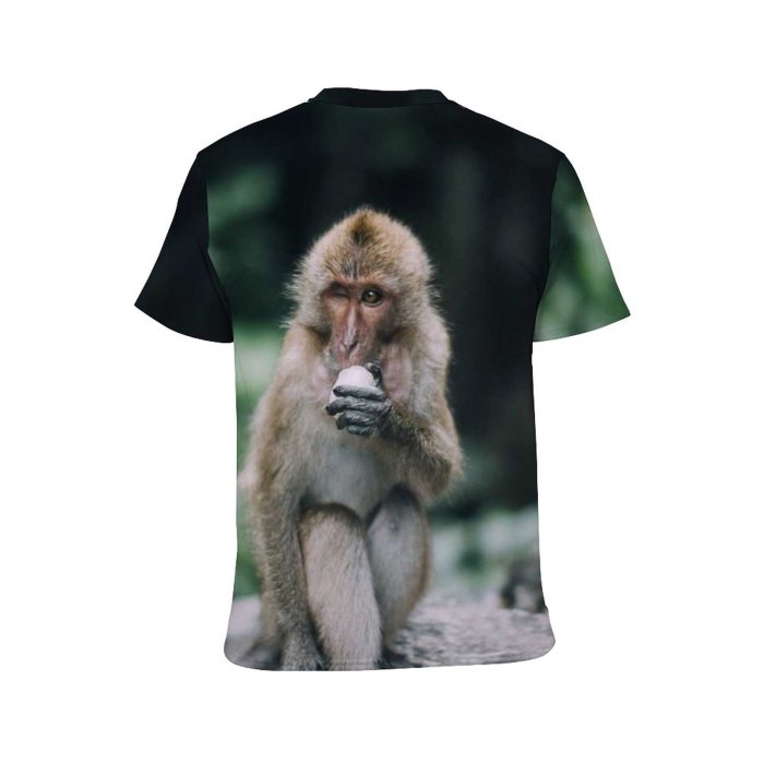 yanfind Adult Full Print T-shirts (men And Women) Wood Cute Tree Fur Monkey Hairy Outdoors Wild Wildlife Little Primate