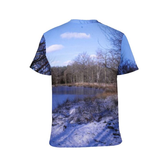 yanfind Adult Full Print Tshirts (men And Women) Landscape Trees Natural Outside Plants Woods Sky Winter Snow