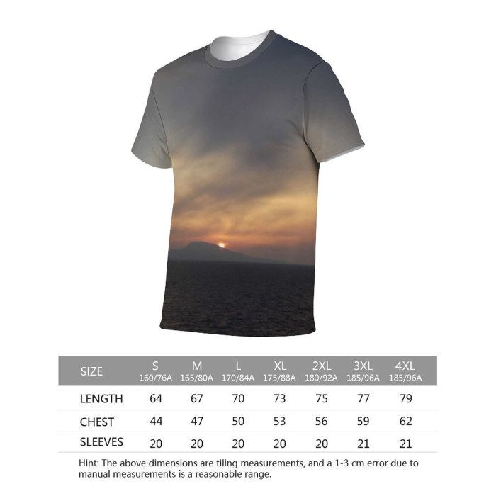 yanfind Adult Full Print Tshirts (men And Women) Landscape Sunset Gibraltar Hill Sky Beautiful Sea