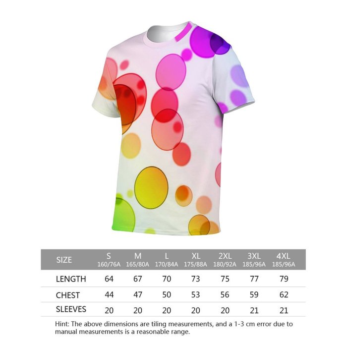 yanfind Adult Full Print T-shirts (men And Women) Abstract Bubbles Beautiful Circles Colorful Cool Decor Decoration Design Fantasy Funky Ornament