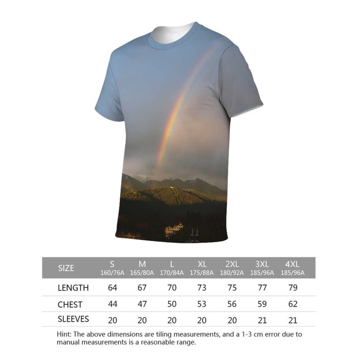 yanfind Adult Full Print T-shirts (men And Women) Light Dawn Landscape Storm Fog Evening Travel Outdoors Rainbow