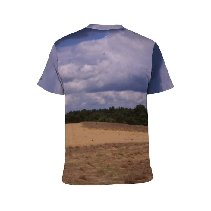 yanfind Adult Full Print T-shirts (men And Women) Landscape Trees Sky Clouds Evening Morning Dusk Fields Grass