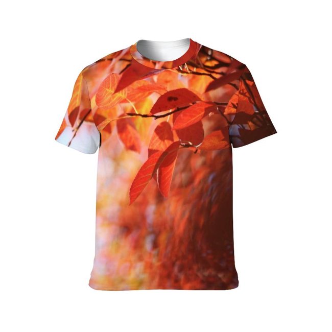 yanfind Adult Full Print Tshirts (men And Women) Leafs Autumn Sky Colorful Tree Branches Abstract Texture Soft Vivid Plants