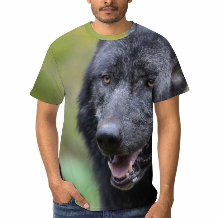 yanfind Adult Full Print T-shirts (men And Women) Portrait Big Canidae Carnivore Danger Dangerous Depth Field Fur Furry Hunter