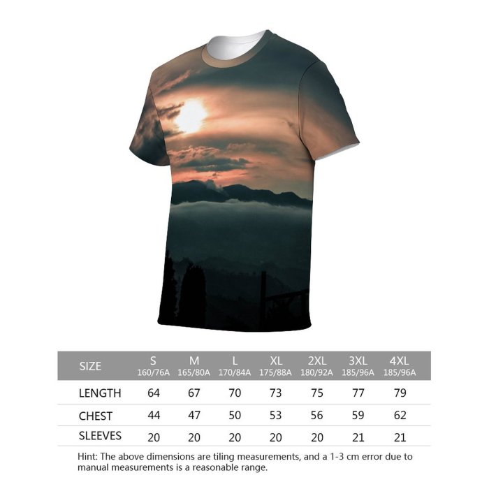 yanfind Adult Full Print T-shirts (men And Women) Late Afternoon Landscape Sky Clouds Dusk