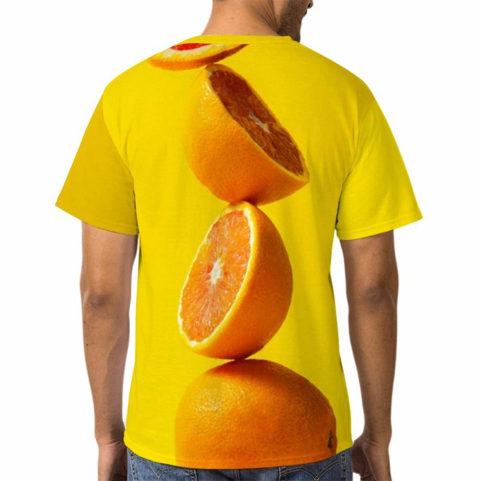 yanfind Adult Full Print T-shirts (men And Women) Summer Health Juicy Farming Tropical Rind Still Juice Citrus Grow Vitamin