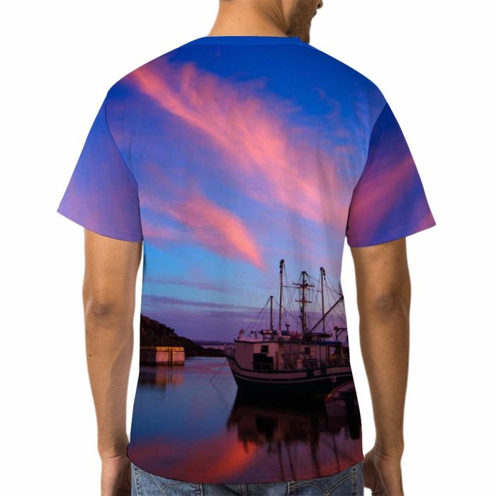 yanfind Adult Full Print Tshirts (men And Women) Autumn Beautiful Spain Boat Cloud Cloudscape Ship Colorful Ripple Dawn Dramatic Dusk