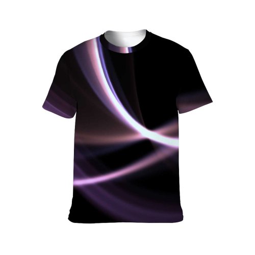 yanfind Adult Full Print T-shirts (men And Women) Abstract Light Art Radial Dark-