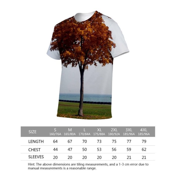 yanfind Adult Full Print Tshirts (men And Women) Autumn Colorful Fall Falling Leaves