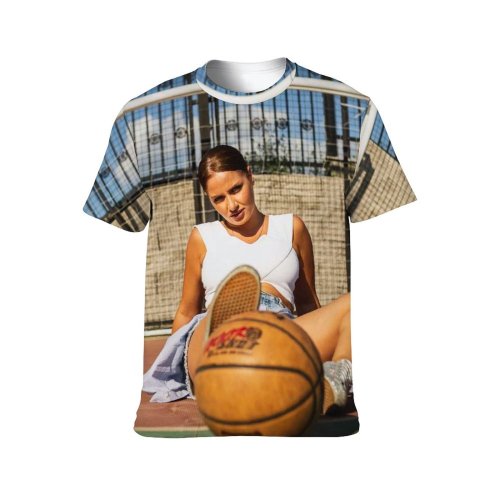 yanfind Adult Full Print T-shirts (men And Women) School Ball Game Basketball Athlete Exercise Boy Web Basket Court Recreation Hoop