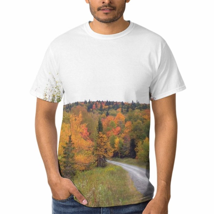 yanfind Adult Full Print Tshirts (men And Women) Fall Country Landscape Road