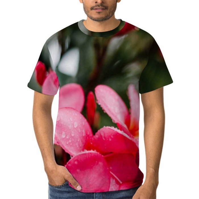 yanfind Adult Full Print T-shirts (men And Women) Summer Garden Park Leaf Flower Flora Growth Blooming Tropical Beautiful Delicate Petal