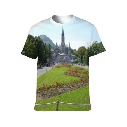 yanfind Adult Full Print Tshirts (men And Women) Lourde France French Garden Castle Towers Grass Trees Landscape