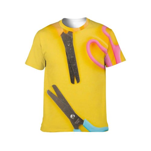 yanfind Adult Full Print T-shirts (men And Women) Office Pin Tool Scissors Sharp Instrument Supply Stationery Tooling Exert