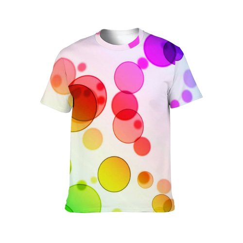 yanfind Adult Full Print T-shirts (men And Women) Abstract Bubbles Beautiful Circles Colorful Cool Decor Decoration Design Fantasy Funky Ornament