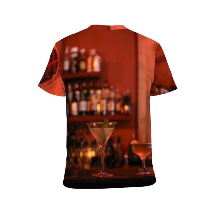 yanfind Adult Full Print T-shirts (men And Women) Restaurant Bar Cocktail Glass Club Nightlife Bottle Pub Vodka Counter Whisky Liquor