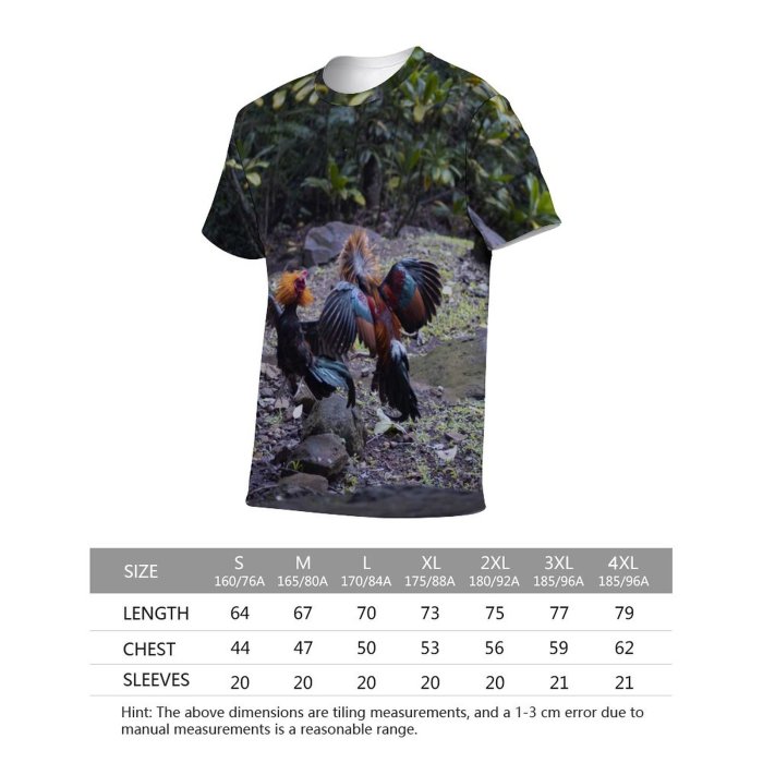 yanfind Adult Full Print T-shirts (men And Women) Wood Bird Agriculture Farm Leaf Tree Travel Hen Outdoors Tropical Wildlife Rainforest