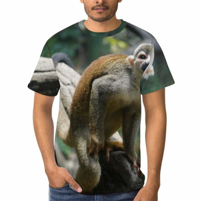 yanfind Adult Full Print T-shirts (men And Women) Wood Cute Tree Fur Outdoors Wild Funny Wildlife Little Primate