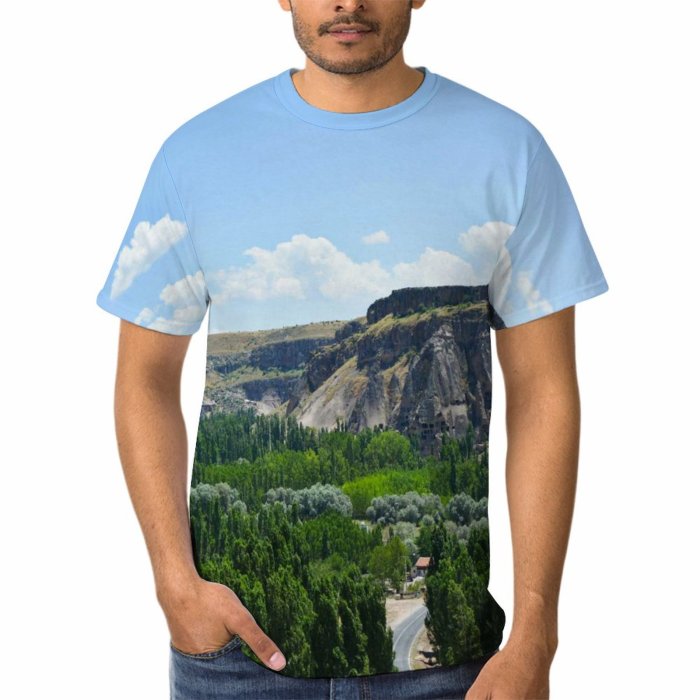 yanfind Adult Full Print T-shirts (men And Women) Wood Park Tree Cliff River Travel Rock Outdoors Sight Scenic